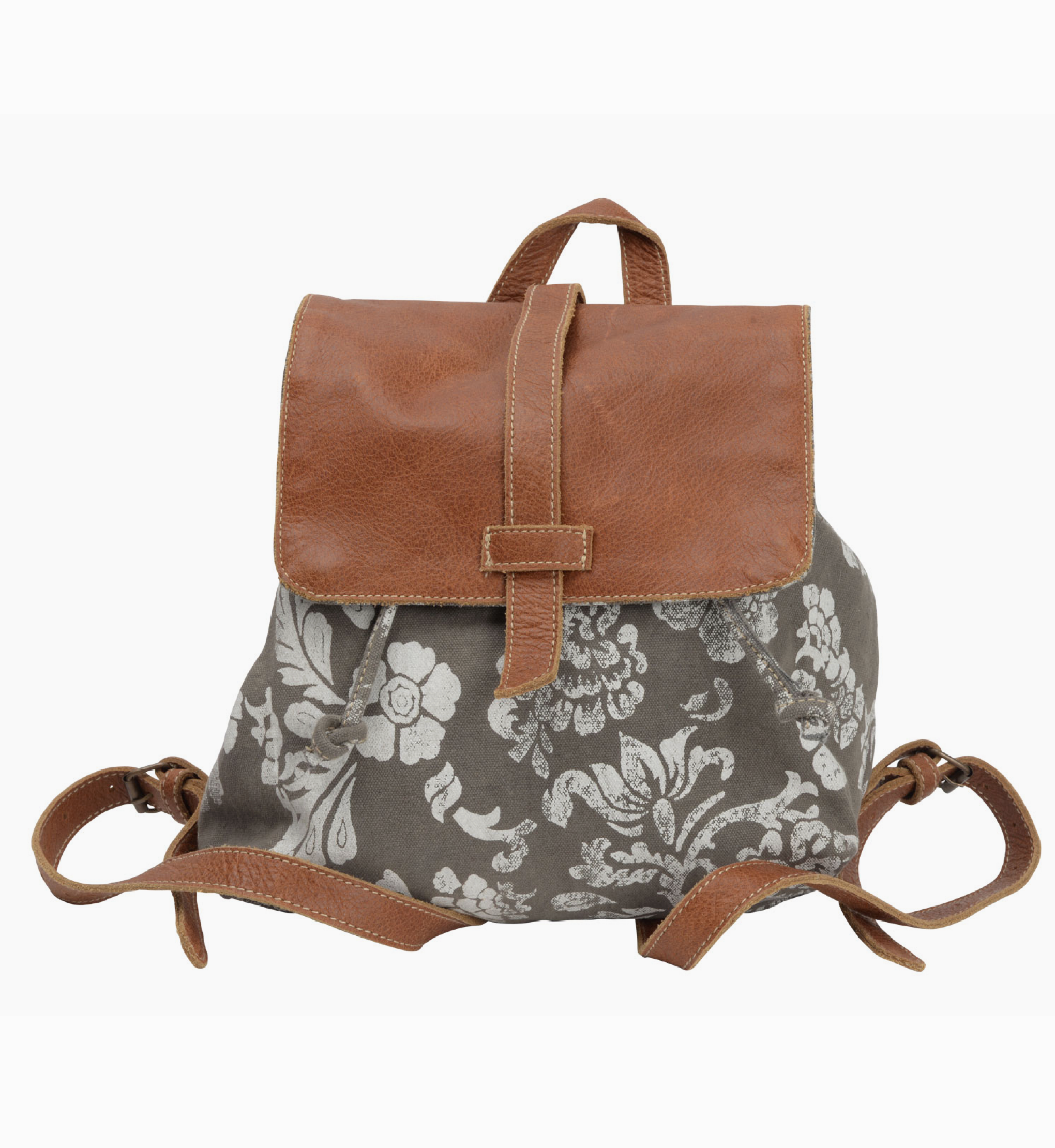 Flower and Leather Backpack- Clea Ray | Tasty Kona